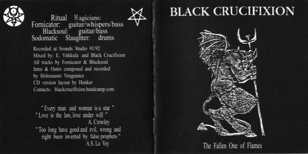 Black Crucifixion ‎– The Fallen One Of Flames CD 2021
